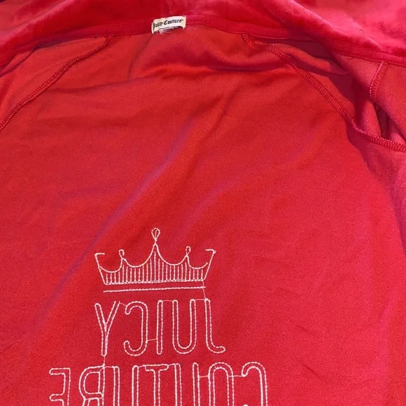 Retro, Juicy Couture, Cherry Red Velour, Zip Up, Juniors Extra Small, EUC - Picture 9 of 11